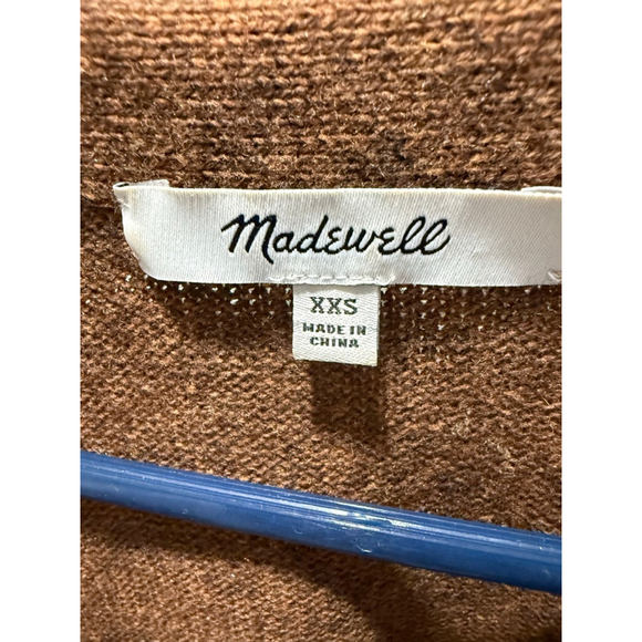 Women's Madewell Brown Merino Wool Blend Cardigan XXS - Picture 3 of 4